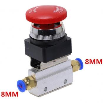 Champignon Rouge Valve Pneumatique 1/8 – 2 Positions, 3 Voies, Fil 1 Pièce