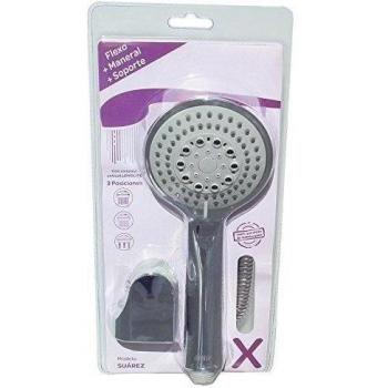 Kibath 221011 Ducha Mano 3 Posiciones SUA con Soporte Inoxidable y Flexo