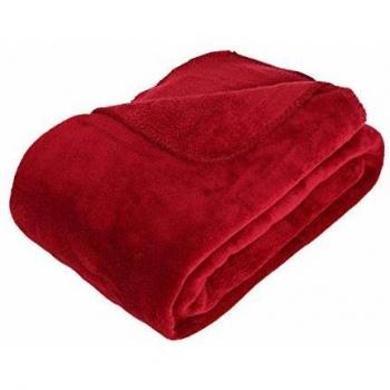 Plaid microfibre 230 cm rouge