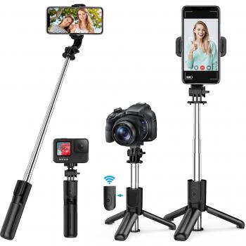 Bluetooth Selfie Stick Tripod with Detachable Remote