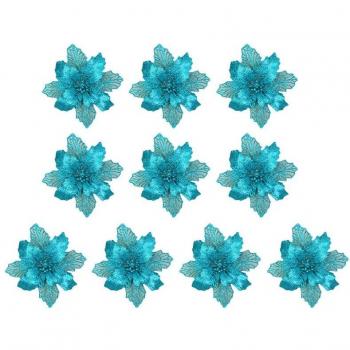 10pcs 11cm Big Decorative Glitter Flower Tree Pendants