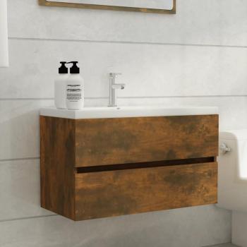 Lavabo com Estrutura de Carvalho Fumê 80x38,5x45cm