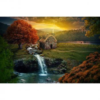 Natürlicher Ruhe-Bereich: Berg, Fluss, Bach Fotografie