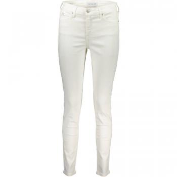 Blanc Stretch CK Jeans – Taille mi‑haute, style femme skinny