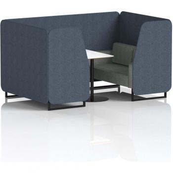 Crucible Panel 4‑Seater Office Booth with White Table