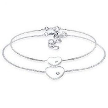 Elli Schmuckset »Herz Kristalle 925 Silber«