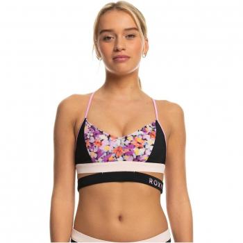 Roxy Active Bikini-Top Anthrazit mit Blumen