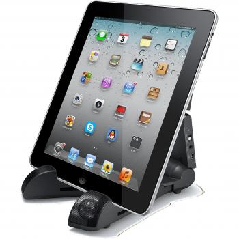 Soporte para Tablet Quick Media con altavoz Bluetooth