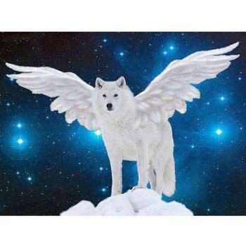 Kit DIY Diamant Loup 5D – Peinture Point de Croix Décoration Maison 20×30 cm