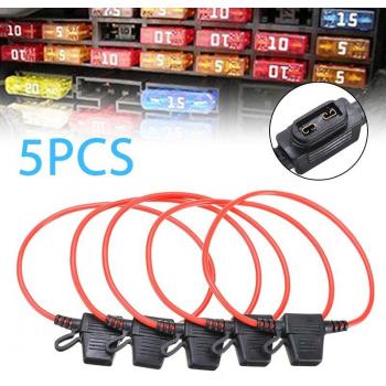 5pcs Waterproof In-Line Car Fuse Holders 20A 30A 12V
