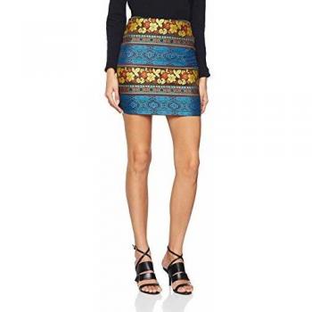 Falda Jacquard y Punto Cuplé, Mujer, Multicolor