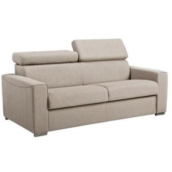 Canapé beige 3 places convertible avec matelas 14 cm