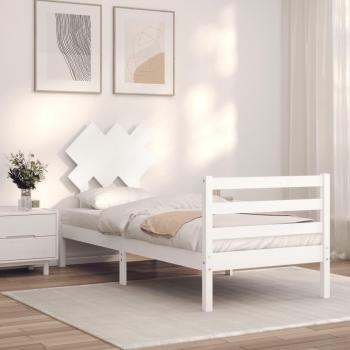 Cama Modular VidaXL: Cabecero y Estructura 90x200 cm en Blanco
