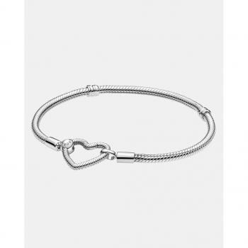 Bracciale Moments Pandora con Catena Serpente e Chiusura Cuore 18 ct