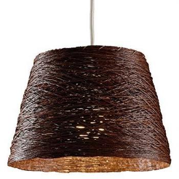 Elegant Brown Wicker Pendant Light