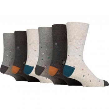 Mens 3 Pair Gentle Grip Cotton Argyle and Striped Socks