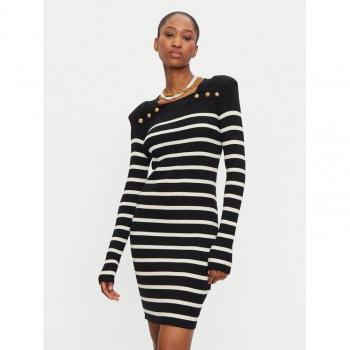 Vestido Curto de Tricot com Listras Slim