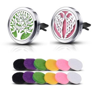 INFUSEU Désodorisant d'Air pour Voiture Clip Vent Acier Inoxydable Huile Essentielle Diffuseur