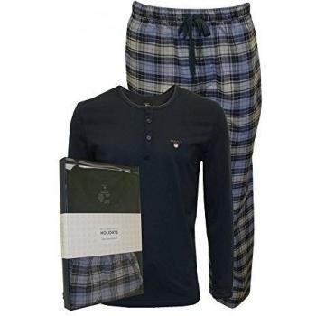 Zafiro Azul XL: Pijama Henley y franela de Gant cepillado