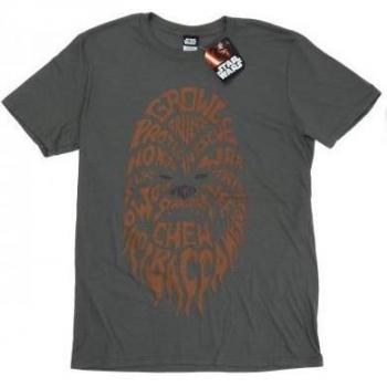 Camicia T-Shirt Uomo Chewbacca Testo Tesa Grigio Chiaro L