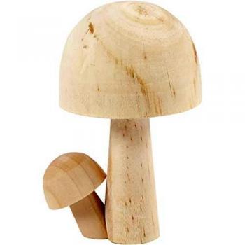 Wooden Decorative Mushroom, Measurements: W 5.5 cm, H 8.5 cm, Quantity: 1
