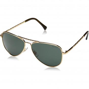 Ralph Damen Aviator Sonnenbrille, One Size, Mehrfarbig (Dunkelgold, Grünes Glas)