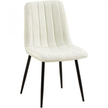 Chaise de Salle à Manger Design Crème et Métal Noir