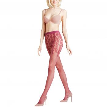 Falke Medias Bloom Dot 20 Den, Rojo, Talla 42