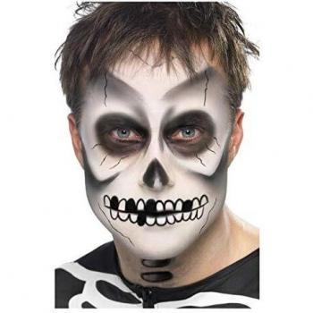 Halloween Make-Up: Totenkopf Kit mit Farbe und Schwamm