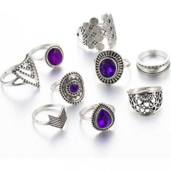 Colección Tocona 9 Unidades: Anillos Geométricos Bohemia