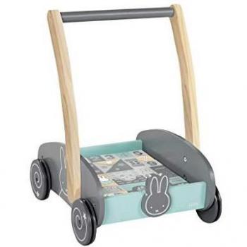 Chariot de marche Miffy en bois vert et gris