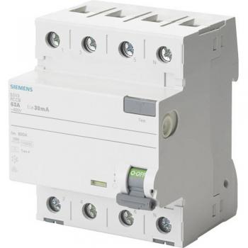 Siemens 5SV33464 Interruttore differenziale B 4 poli 63 A 0.03 A 400 V