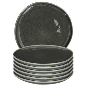 Set 6 × Assiette Dessert en Grès Vert – MAKA