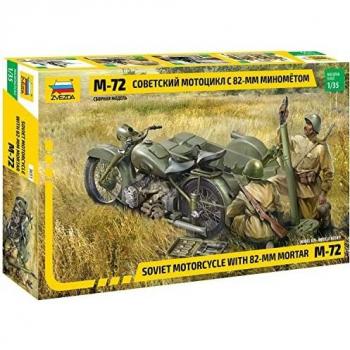 Zvezda 1:35 M-72 Motorcycle and Mortar Set