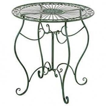 Tavolino da Giardino Indra in Ferro Verde Antico