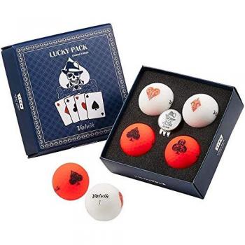 Paquet 4 Balles Golf Volvik Lucky, Marqueur Inclus