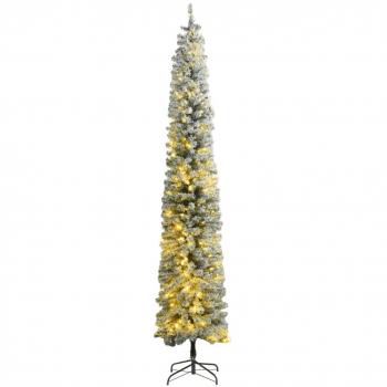 270 cm Slim Christmas Tree with 300 LEDs & Flocked Snow