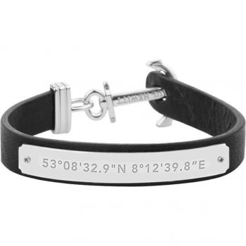 Pulsera de Piel Negra Paul Hewitt para Hombre