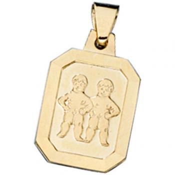 Zwillings-Charisma‑Anhänger – Gelbgold 333, für Frauen