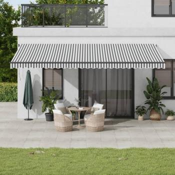 Gris Antracita + Blanco: Toldo Retráctil Automatizado 600x350 – Maison Exclusive