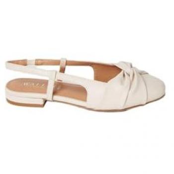 Ivory Wide Fit Penny Twist Front Slingback Flats for Women