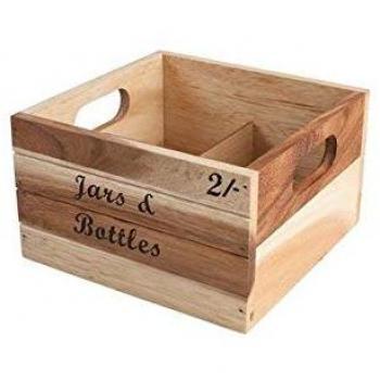T&G Woodware Baroque Crate Jars with Acacia Wood