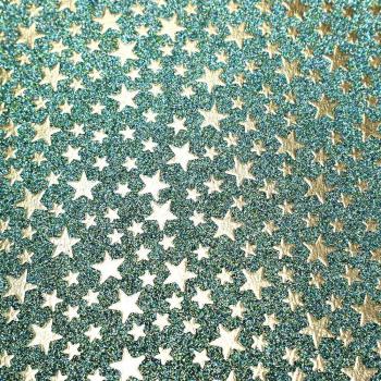 20*34cm Starfish Glitter Faux Leather for DIY Projects