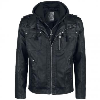 RED by EMP Good Riddance Herren Kunstlederjacke in Schwarz