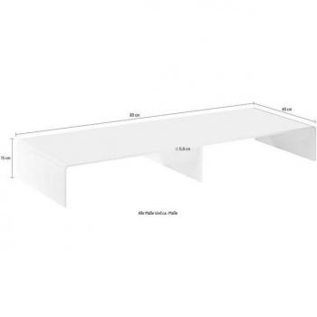 TV‑Sideboard Remus – 80 × 15 × 40 cm – weißer Acryl