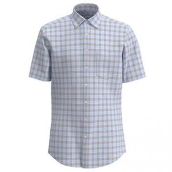 Karo Business-Hemd Kurzarm Regular, Bügelfrei, Button-Down-Kragen