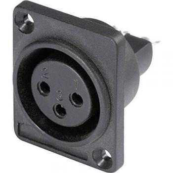 Hicon XLR Embase Femelle, Contact Droits HI-X3DF-P, Nombre de pôles: 3, Noir, 1 pièce
