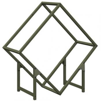 Olive Green Steel Firewood Holder 60x25x60 cm