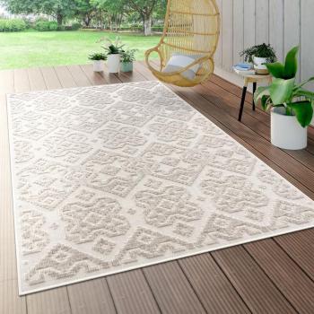 Alfombra Moderna para Exterior e Interior 80x150 cm Crema