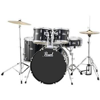 Pearl Roadshow 5-piece USA Fusion Drum Set with Sabian Cymbals Jet Black